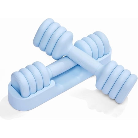 Adjustable Dumbbell Set of 2, 4-in-1 Hand Weights, Compact Free Weights with Soft Grip and Base, 2-5 lbs Each for Home Gym