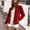 Red, variant on Womens Velvet Jackets Trendy Casual Stand Neck Elastic Cuff Long Sleeve Full Zip Outerwear Comfort Loose Fit Sweatwear for Hiking Running Walking
