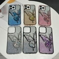 thumbnail image 5 of for iPhone Case,Luxury Glitter Sparkle Sparkly Bling ElectroPlated Butterfly Pattern Soft Shockproof Phone Case (Gold,iPhone 15 Pro), 5 of 6