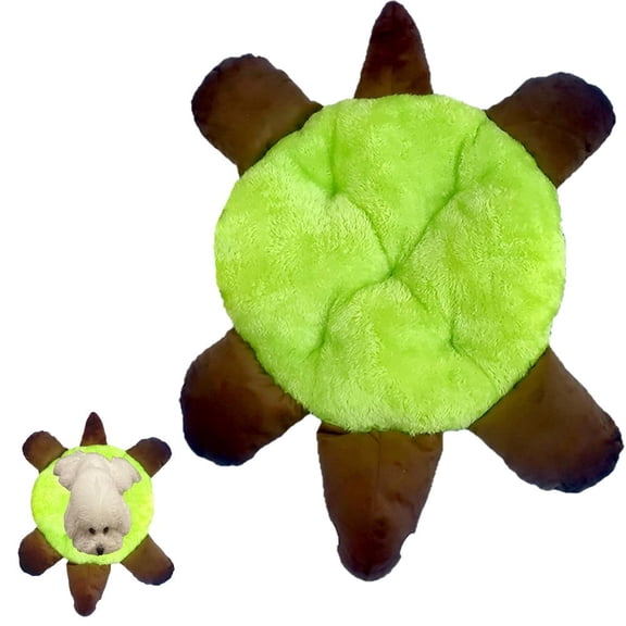Green Turtle Snuggle Cave Pet Bed, Plush Donut Bed For Winter with Thick Warm Be Filling, Soft Velvet d Dog wit Washable