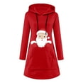 thumbnail image 4 of Chandail en Molleton d'Hiver pour Femmes, Blouse Ample Mi-Longue, Sweat à Capuche Mode, Pull Imprimé de Noël, Cardigan Chaud à Col Rond, 4 of 6