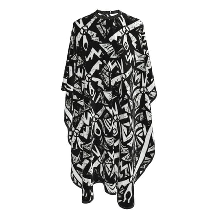 Peace Scissors Comb Pattern Hair Cutting Cape 66" x 55" Salon Cape with Adjustable Neckline for Stylists and Home Use