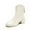 White, variant on Lovskoo 2024 Women's Dressy Ankle Boots Hidden Wedge Chunky Stacked Heel Zipper Boots Vintage Leather Wedding Dress Shoes Fleece Warm Western Booties White