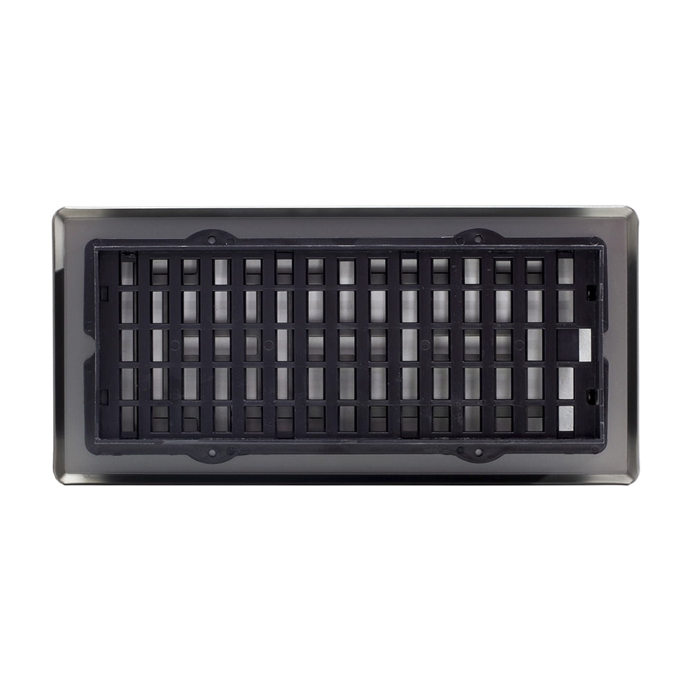 Decor Grates 4x10 Oriental Floor Register Vent Cover, Adjustable Airflow Control, Gun Metal (AJH410-GM)
