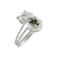 thumbnail image 3 of *RYLOS Simply Fun CAT Green Sapphire & Diamond Ring - September Birthstone. Great Ring for Pinky, Middle or Pointer Finger.*, 3 of 4
