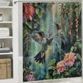 thumbnail image 6 of Orinice Spring Hummingbirds Flowers Shower Curtain - Floral Birds with Tropical Blossom Leaf Bath Shower Curtain Spring Summer Nature Plant Bathroom Curtain Set with Hooks  69x72, 6 of 7