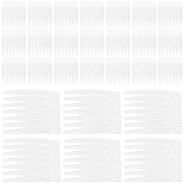 Miangastore 100 Pcs Accessoires de Perruque en Plastique Pinces Peignes Perruques Accessoires (Blanc)