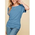 thumbnail image 3 of Made by Johnny Women's Dolman Drape Top with Side Shirring XXXXXL DENIM, 3 of 6
