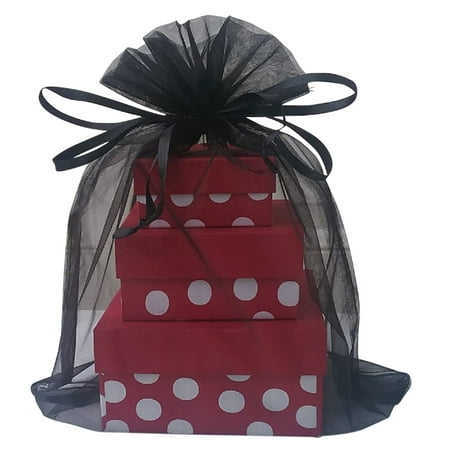 X Large Organza Bags 5 Black 12 14 Gift Bag
