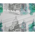 thumbnail image 4 of oneOone Polyester Lycra Mer Vert Tissu Monuments Voyage Robe Tissu Matériel Tissu Imprimé par la Cour 56 Pouces de Large, 4 of 4