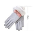 thumbnail image 3 of Moocorvic Pink Winter Gloves with Velvet Lining, Ladies Ski Snow Gloves for Cold Weather Outdoor Running Cycling Driving, 3 of 4