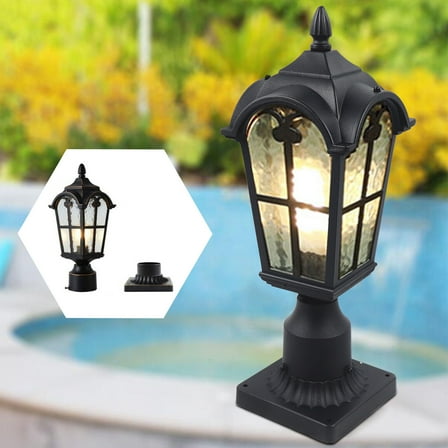 Vintage Post Pole Light Outdoor Lantern Lamp Garden Patio Yard Fixture Black for Bedrooms, Living Rooms