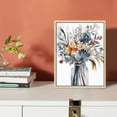 thumbnail image 3 of Nawypu Navy Blue Flowers Canvas Wall Art Bedroom Wall Decor Minimalistic Bouquet Canvas Pictures Blossom Watercolor Artwork for Living Room Bathroom Home Office Decoration Indigo Floral Prints, 3 of 4