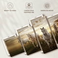thumbnail image 6 of Elephant Stock Dramatic White Horses Wall Art - Horizontal Multi Panel Canvas - Living Room Wall Decor - Animal Multi Panel - Gray And Beige Decor - 92" x 42", 6 of 8