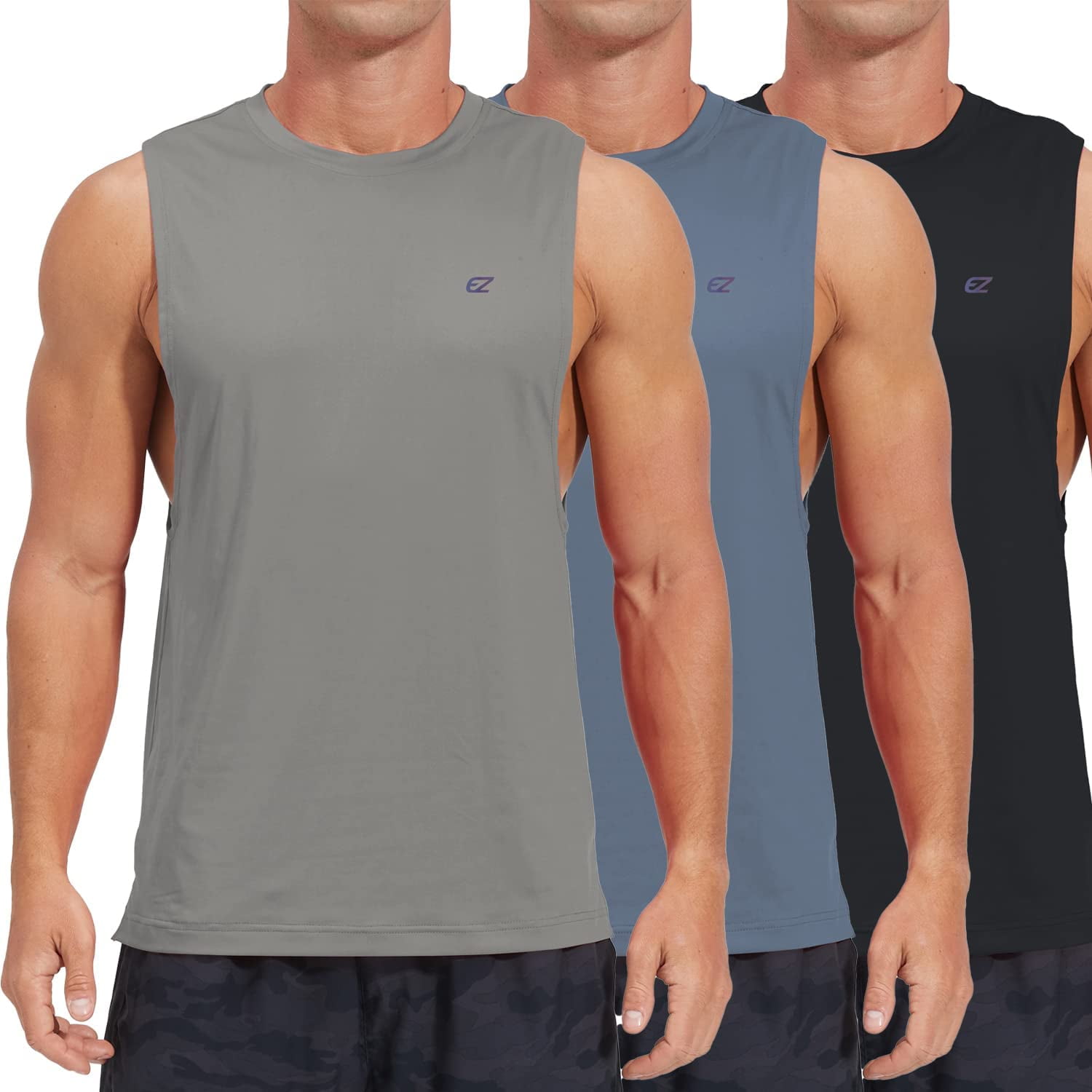 EZRUN Men's Tank Tops Swim Beach Sleeveless Shirt Quick Dry Gym Workout