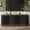 Black and Gold, variant on Sideboard Cabinet, 63" Fluted Modern Buffet with Gold Trim, Faux Marble Top and Adjustable Shelves for Dining Room Living Room, Brown and Gold