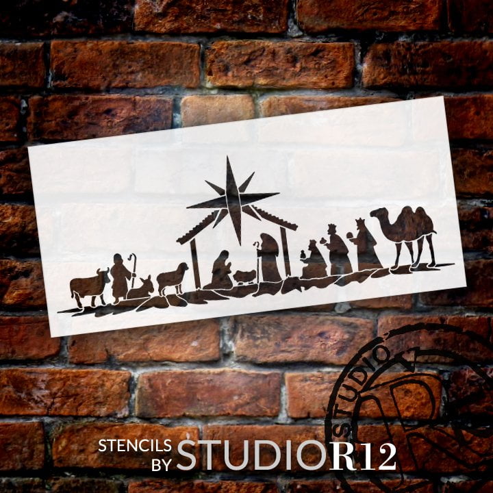 O Holy Night Nativity Scene Cookie and Craft Stencil CM034 by Designer Stencils by Designer Stencils 