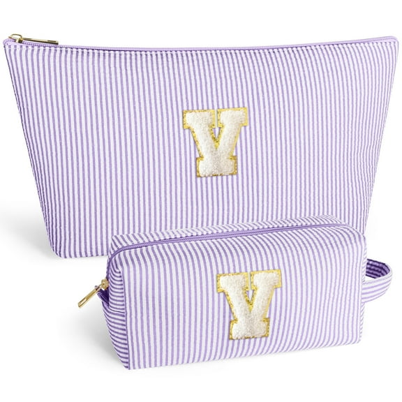 DAKIMOE Makeup Bag Cosmetic Bags Organizer Personalized Initial Travel Essentials Toiletry Bag for Birthday Christmas Girlfriend Teacher Valentines Day Gifts