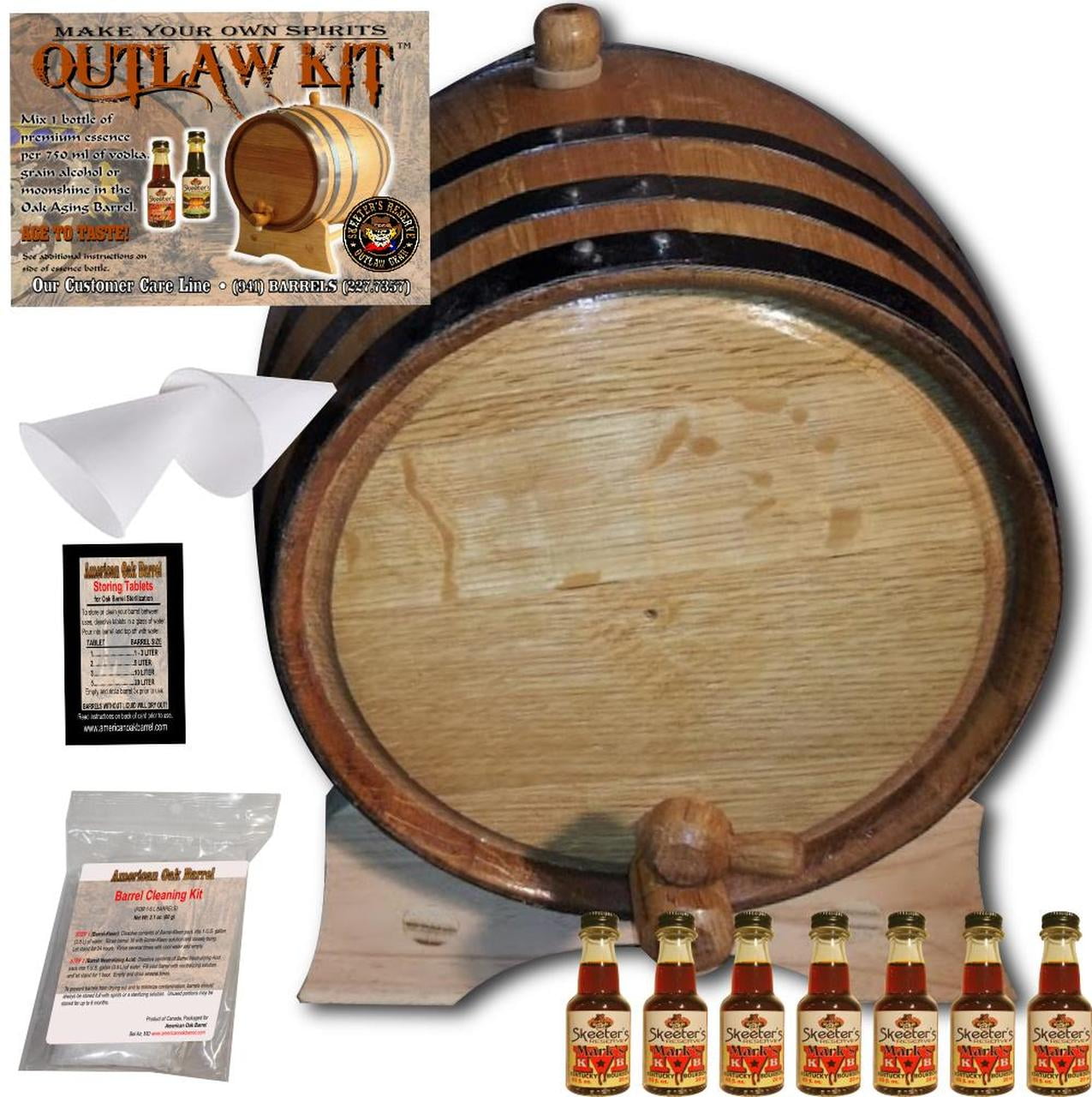 GIFTS NEW 3 Liter American Oak Bourbon Whiskey Moonshine Aging Barrel Med Char 