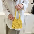 thumbnail image 3 of Bolso de playa de paja para mujer, bolso de mano tejido, bolso de verano (amarillo), 3 of 7