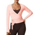 thumbnail image 2 of Pilates Wrap Top for Women 2025 Long Sleeve V-Neck Cross Wrap Side Tie Slim Fit Workout Ballet Shirt Yoga Blouse, 2 of 8