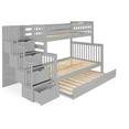 thumbnail image 3 of Bedz King Stairway Bunk Beds Twin over Full with 4 Drawers in the Steps and a Twin Trundle, Gray, 3 of 9