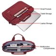 thumbnail image 4 of Mosiso 17-17.3 inch Laptop Shoulder Bag for MacBook/Dell/HP/Lenovo/Acer/Asus/Samsung/Sony, Polyester Notebook Messenger Handbag Briefcase Sleeve Case, Wine Red, 4 of 6