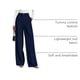 thumbnail image 4 of Pantalones de Mujer PRETTYGARDEN Pierna Ancha Cintura Alta Azul Marino M, 4 of 7