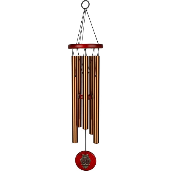 Woodstock Chimes Signature Collection, Woodstock Habitats Chime, 26'' Bronze, Owl Habitats and Nature Wind Chimes for Outdoor, Patio, Home or Garden Décor (HCBRO)