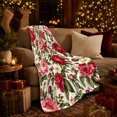 thumbnail image 3 of Botanical Peony Rose Floral, Cozy Friendship Quote Scene, Warm Flannel Blanket for Living Room and Reading Nook, Art Lovers Thanksgiving Gift, Artistic Home Decor, 3 of 9