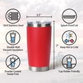 thumbnail image 2 of Muka 20 Oz Stainless Steel Tumbler, Vacuum Insulated Travel Mug with Lid, Powder Coated-White, 2 of 8