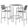 thumbnail image 2 of Modway Shore Outdoor Patio 3 Piece Aluminum Pub Set in Silver Gray, 2 of 7