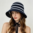 thumbnail image 2 of QASIEATN Womens Comfortable Bucket Hats Women's Striped Bucket Hat Summer Vacation Beach Caps Versatile Outdoor Sun Hat Fall Fashion Accessories, 2 of 4