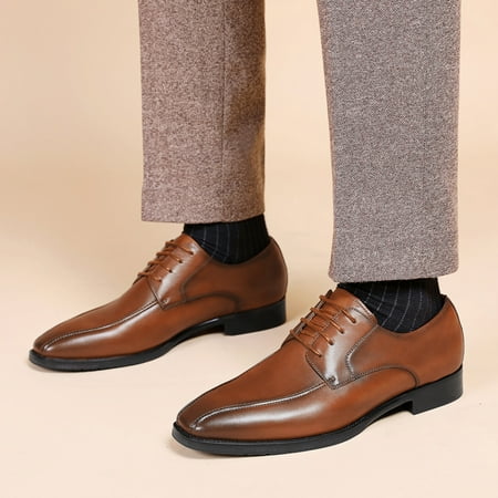 

Leather Shoes Mens Shoes Classic Business Leather Shoes Fashion Retro Casual Solid Color Lace Up Leather Shoes
