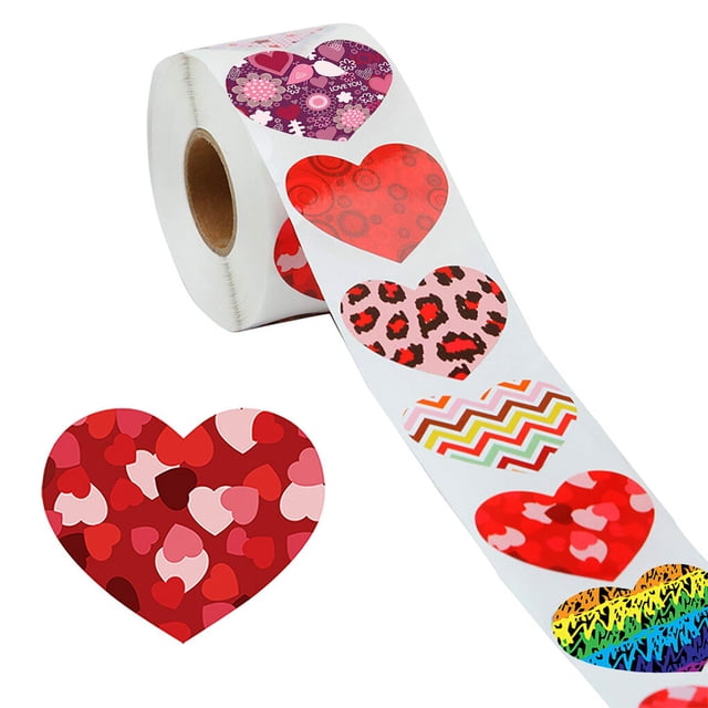 stanreset 500pcs Valentine'S Day Gift Love Sticker Natural Kraft Paper Stickers For Package Sticker Seal Labels Stationery 1Set