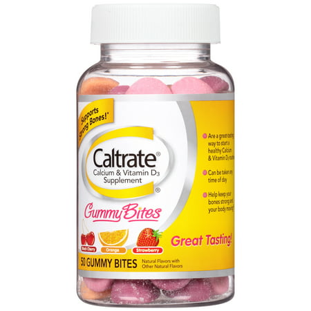 Caltrate Le calcium et la vitamine D3 Gummy Bouchées de suppléments alimentaires, 50 count