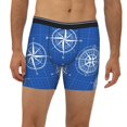 thumbnail image 2 of Salouo Compass Pattern Men's Boxer Briefs, Soft & Breathable Underwear Elastic Waistband Briefs for Men,1-Pack, 2 of 7