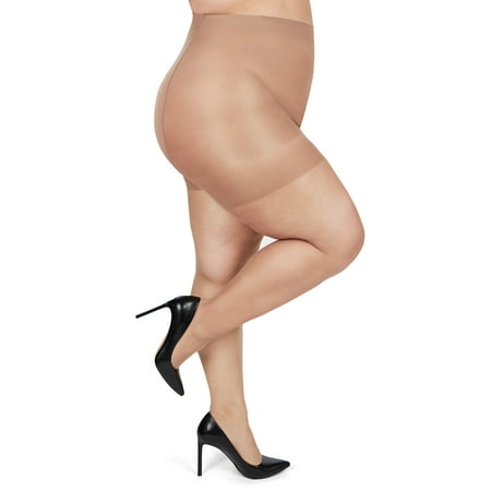 

MeMoi Plus Size Curvy Silky Sheer Control Top Pantyhose - Womens - Female