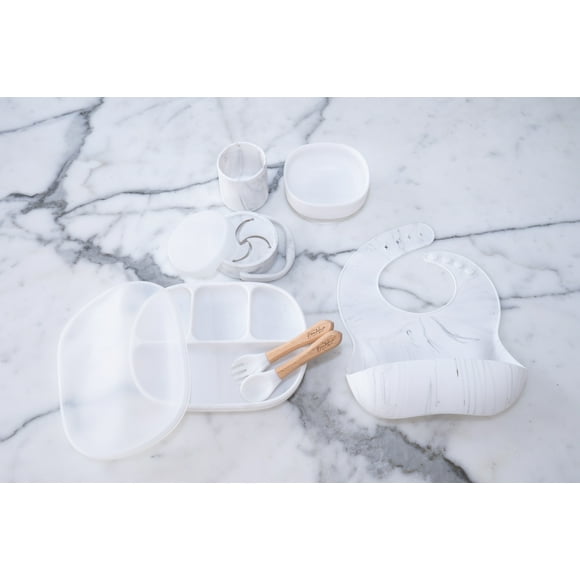 The Bambolina Boutique: Little Boss Feeding Set (Marble White)