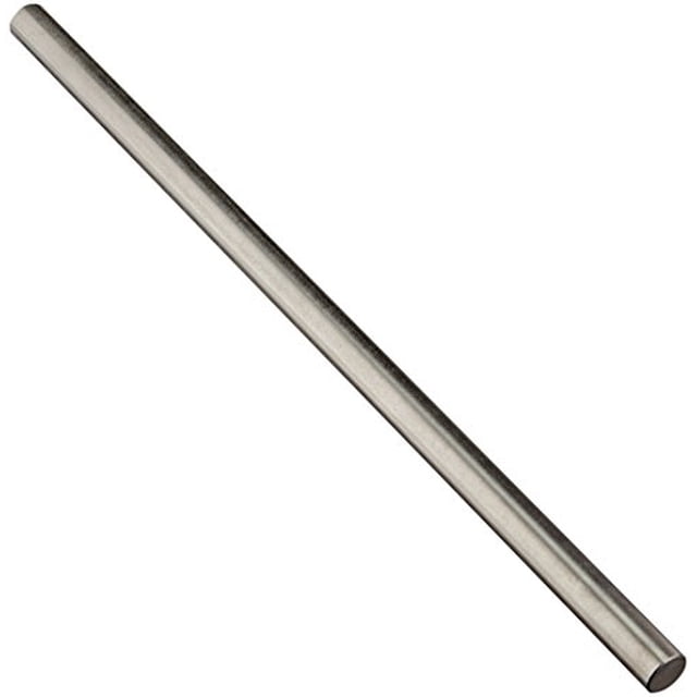 metales de precisión k&s 87147 varilla de acero inoxidable de 1 / 2x12 1/2 pulg. de diámetro x 12 pulg. de largo Varilla cilíndrica de acero inoxidable pulido de 1/2 pulg. de diámetro por 12 pulg. de largo, vista diagonal sobre fondo blanco; para modelismo, talleres y aplicaciones arquitectónicas, se corta a la longitud deseada.