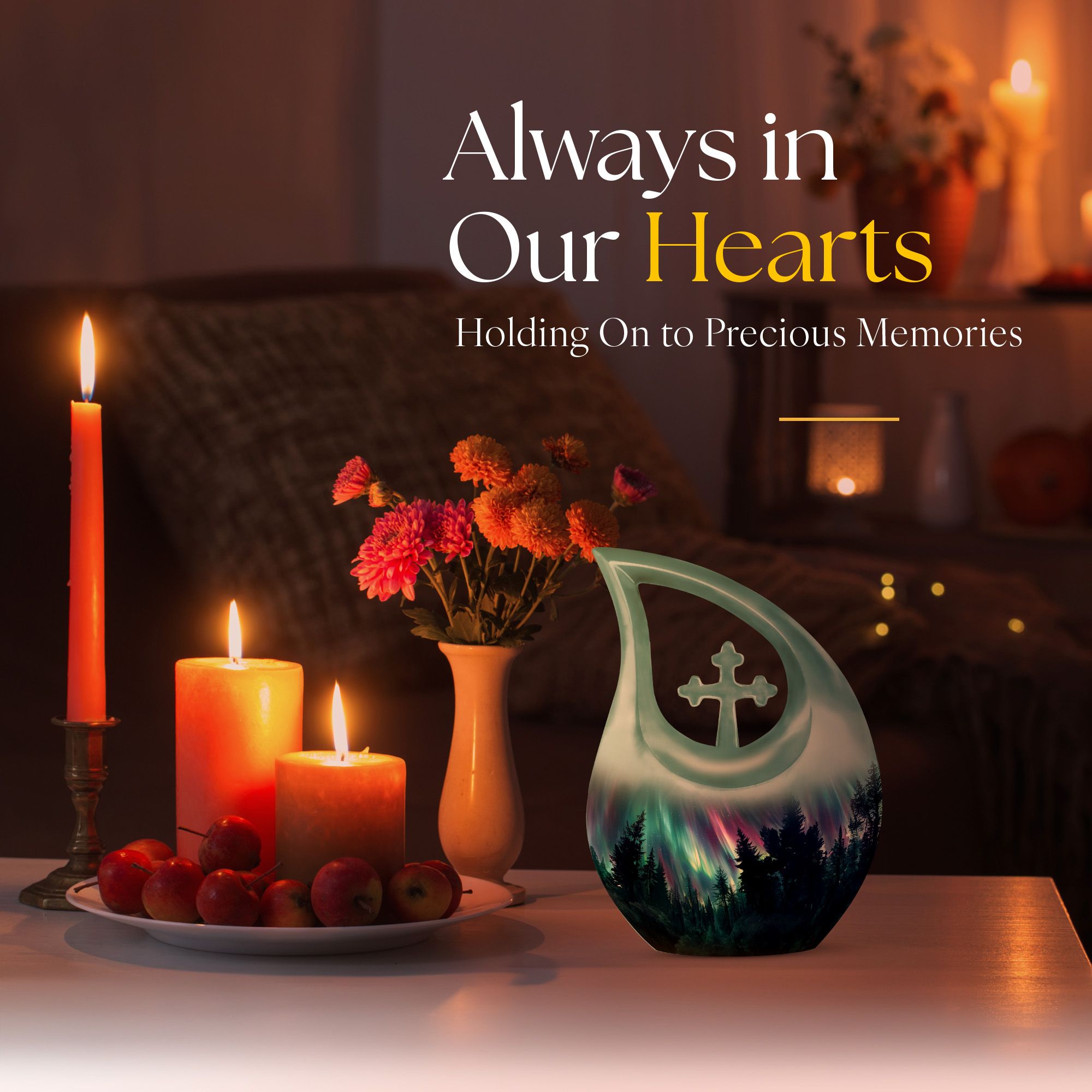 MUKTIVE Aurora Large Funeral urns for Human Ashes Adult Women - Memorial urn for Human Ashes Adult Male - Cremation Ashes 10 inch