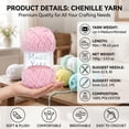 thumbnail image 5 of NORVIAN 2 Skeins Soft Chenille Yarn,#4 Worsted 100% Polyester,90m(98.42yds),100g(3.53oz),Morandi Solid Colors, 5 of 9
