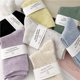 thumbnail image 2 of Calcetines de mujer estilo japonés para niña, calcetines apilados de hilo de color macarrón dulce, calcetines medianos de color sólido estilo crema, 2 of 6