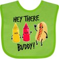 thumbnail image 3 of Inktastic Hey There Buddy with Ketchup Mustard and Hot Dog Boys or Girls Baby Bib, 3 of 4