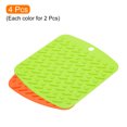 thumbnail image 3 of Uxcell 4pcs Silicone Trivet Pot Holder Hot Pads Silicone Placemat Table Mat Heat Resistant Coaster-Orange+Green, 3 of 5