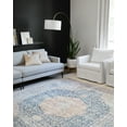 thumbnail image 2 of Loloi Layla Printed Oriental Distressed Blue / Tangerine Area Rug, 2 of 6