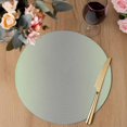 thumbnail image 3 of Light Green Grey Ombre Round 13 Inch Placemats Set of 4, Modern Gradient Abstract Art HeatResistant Non Slip Place Mats for Dining Table, Wipeable Braided Kitchen Table Mats for Housewarming, 3 of 9
