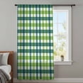thumbnail image 3 of Farmhouse Checkered Semi Sheer Curtains Drapes for Living Room, Bedroom, French Doors Window 45 Inches Long, St.Patrick's Day Vintage Plaid Rod Pocket Chiffon Curtain Drapery Voile Draperies Panel, 3 of 8