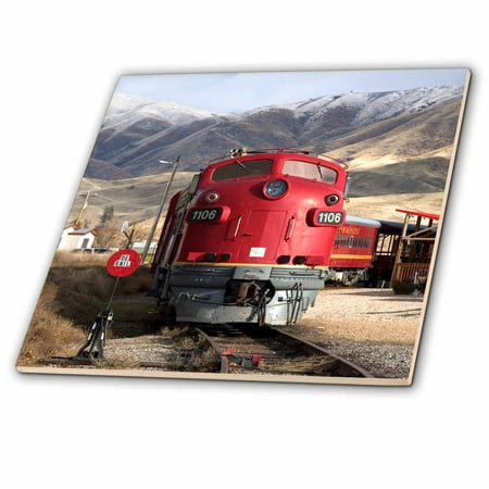 3dRose Northern and Pacific train, Horseshoe Bend Idaho - US13 DFR0531 - David R. Frazier - Ceramic Tile, 4-inch