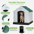 thumbnail image 5 of CL.HPAHKL Plastic Dog House Outdoor Indoor, Durable Doghouse for Small Medium Large Dogs, Waterproof Pet House Insulated Large Dog Houses with Elevated Floor and Air Vents(Green, 41inch), 5 of 8